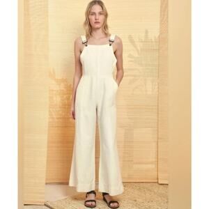 Apiece Apart Carmen Wide Leg Overalls Womens Denim Jumpsuit NOWT